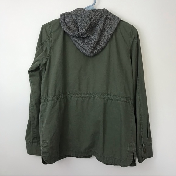 Active USA Army Green Olive Gray Utility Jacket Zip Up Hooded Jacket Women Small - Picture 10 of 12